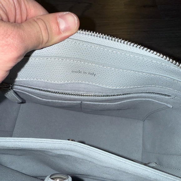 Senreve Pebbled Leather Maestra Ice Silver Backpack Crossbody Mini Tote Purse - Picture 6 of 6